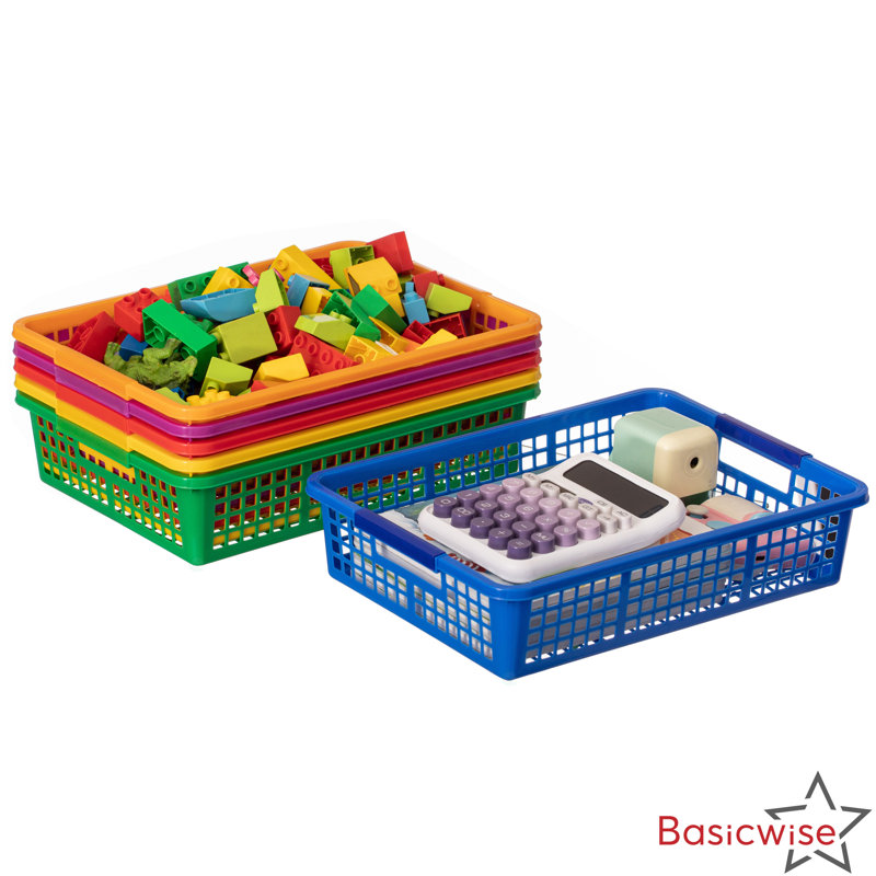 	 Panier de rangement en plastique de 6 pièces Basicwise