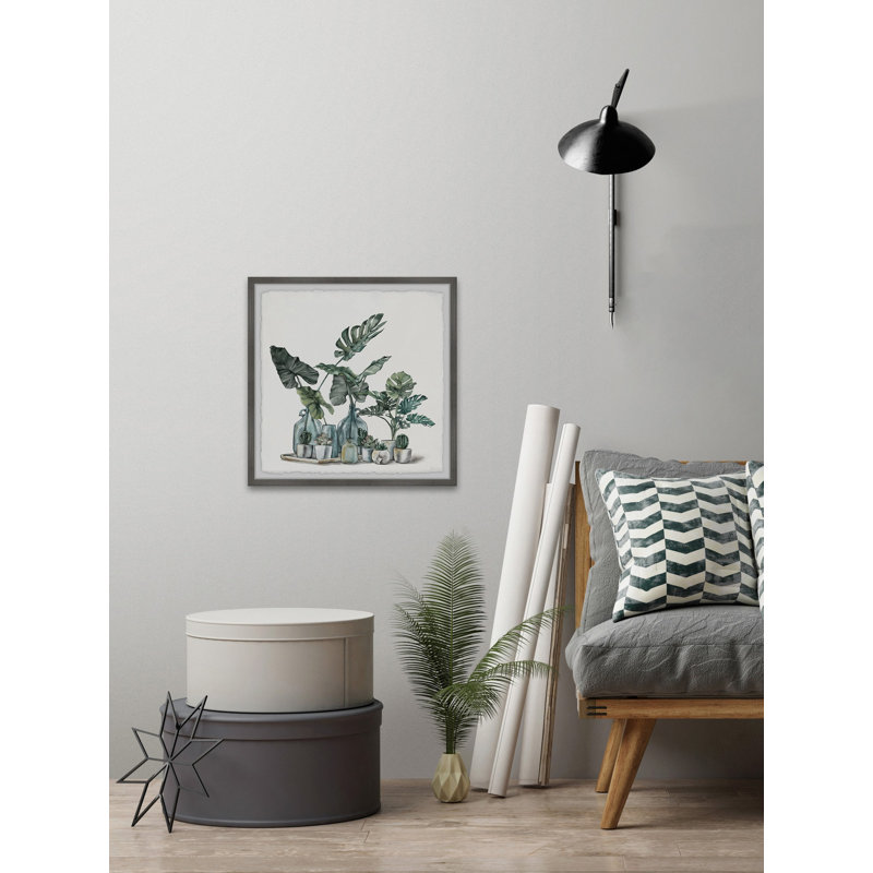 Cactus And Palms by Parvez Taj - Single Picture Frame Painting, 45cm H x 45cm W