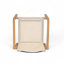 Chaise de salle à manger, ensemble de 2, structure en teck et textile beige