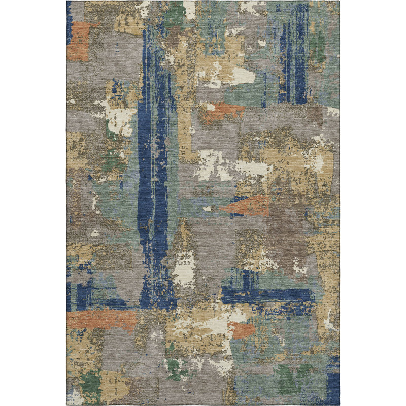 Premium Machine Washable Mayfield AMF2212 abstract Rug, 8' x 10', Taupe