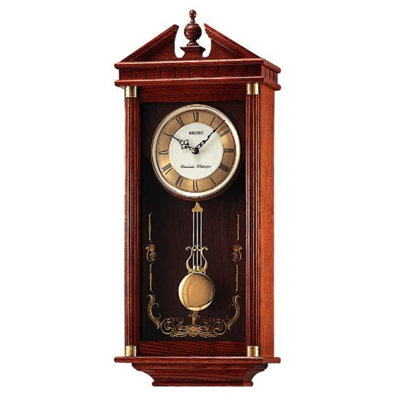 QXH107BLH Pendulum Wall Clock, Brown