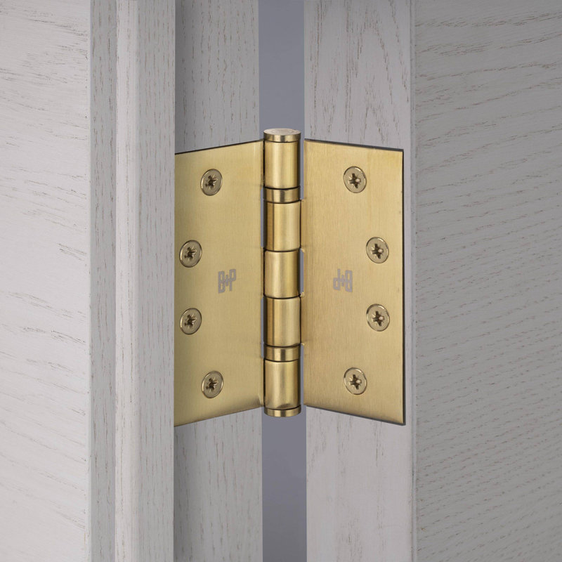 4'' x 4'' Brass Finish Solid Metal Door Hinges