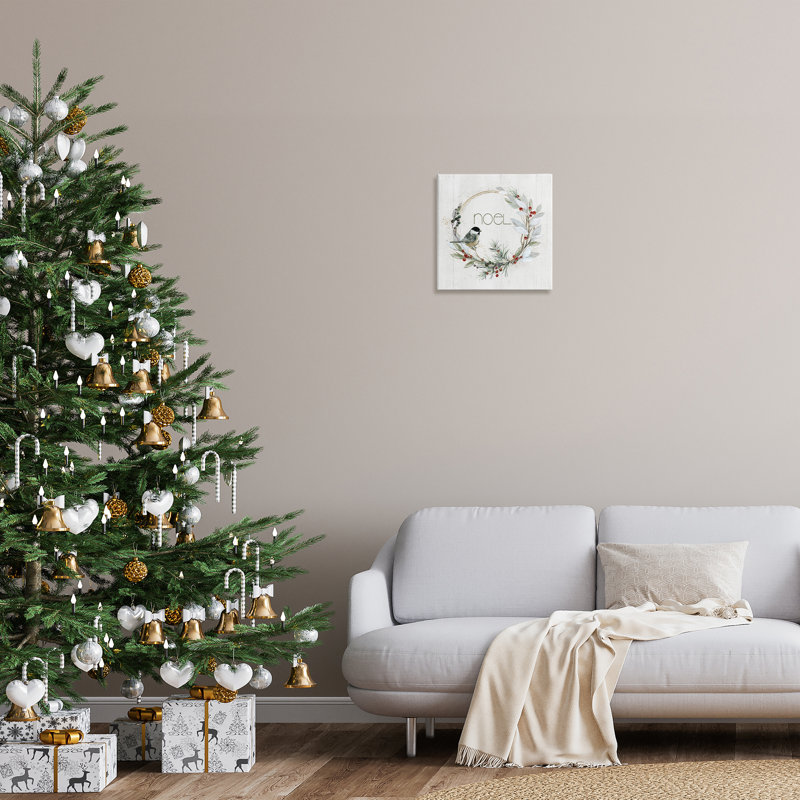 Art mural sur toile Simple Noel Wreath par Livi Finn, H 17 po x l 17 po