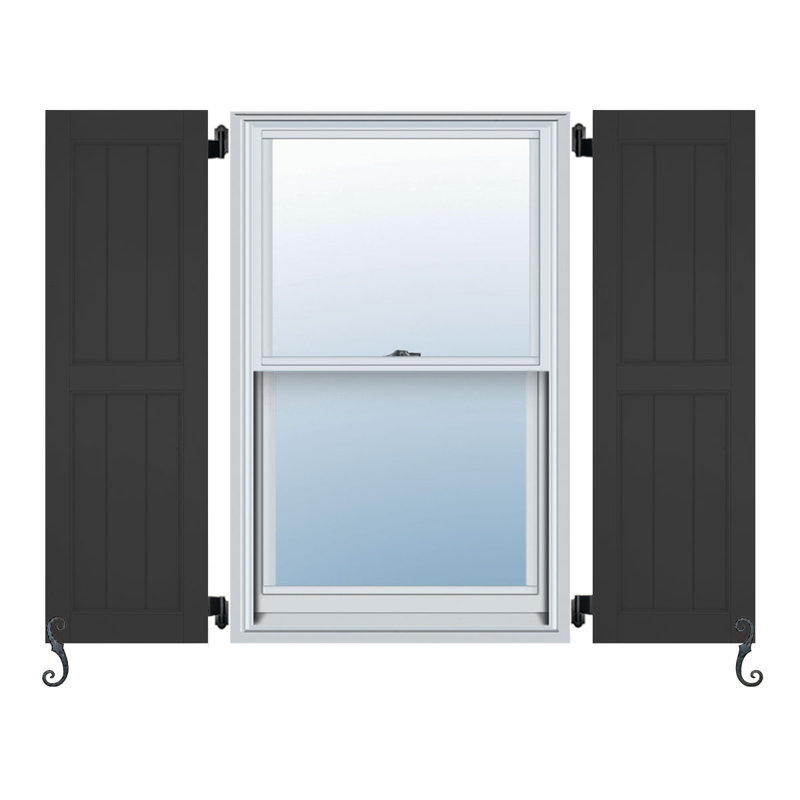 Paire de volets et de lattes Atlantic, Noir, 18 po, 27"