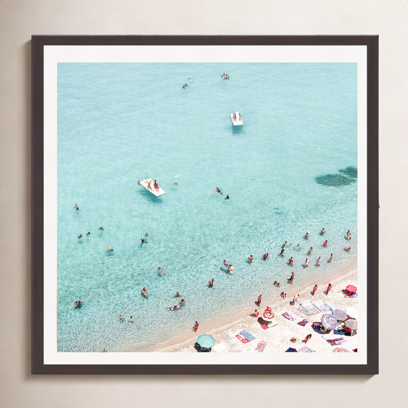 Uira "Beach People" Print by Sisi and Seb, 12" H x 12" W x 0.75" D, Black Single Picture Framed, Yes