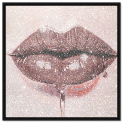 Lux Kiss Mauve Canvas Fashion Print by Oliver Gal