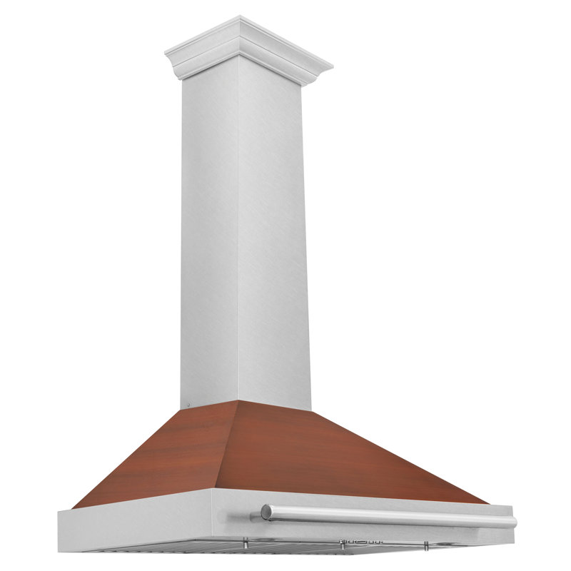 ZLINE 36 in. Convertible DuraSnow Stainless Range Hood with Copper Shell and Handle (KB4SNX-C-36)