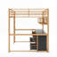 Lit mezzanine double en métal avec bureau, tiroirs et plateau de chevet, station de charge, prise USB et prise-851630200