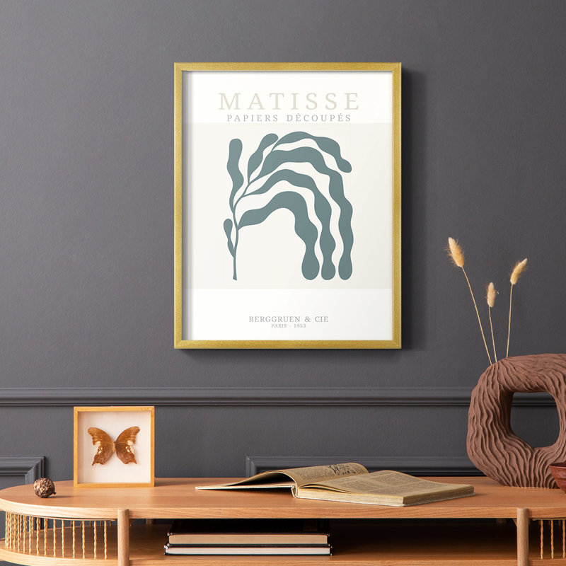 Matisse CD XXV, reproduction encadrée - bois massif, Cadre doré simple, H 20 po x l 16 po