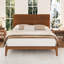 Lit plateforme en bois de bambou de style Mid-Century avec support en lattes de bois-1877752129