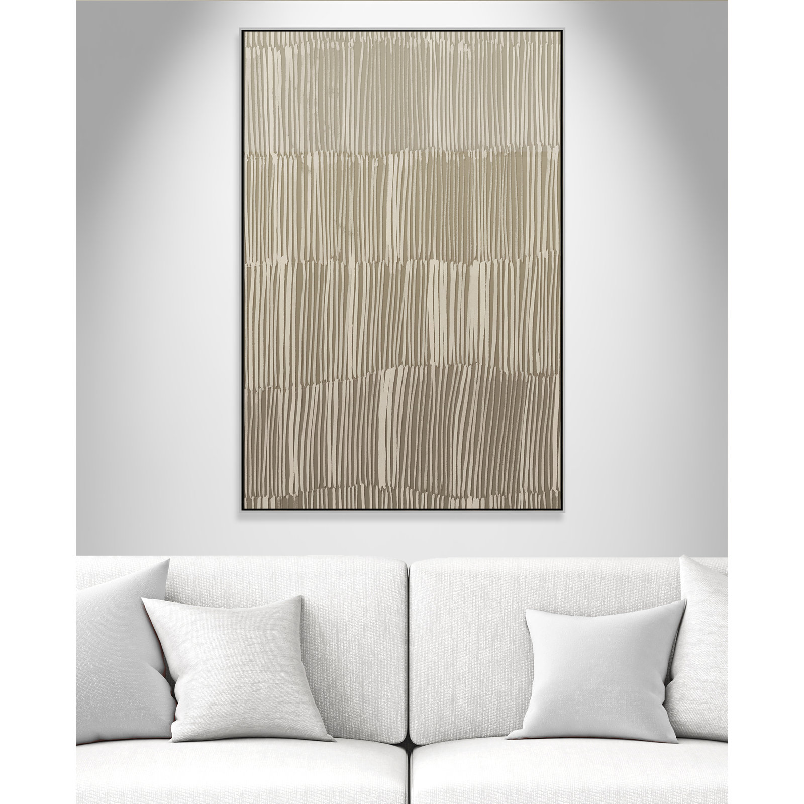 Linear Calm II Print by , 61.5" H x 41.5" W, Silver Floater