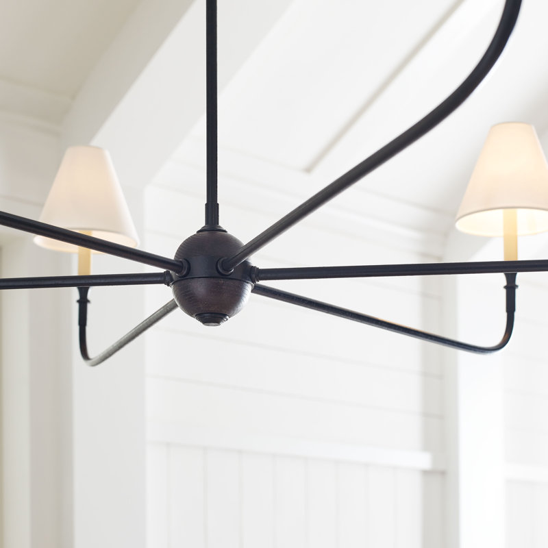 Thomas O'Brien Piaf Grande Chandelier, Aged Iron/Ebonized Oak