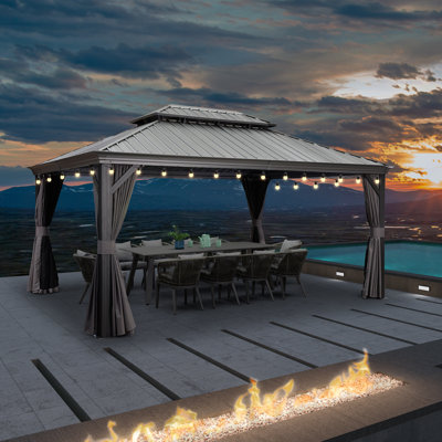 12 Ft. W x 16 Ft. D Alunium Patio Gazebo