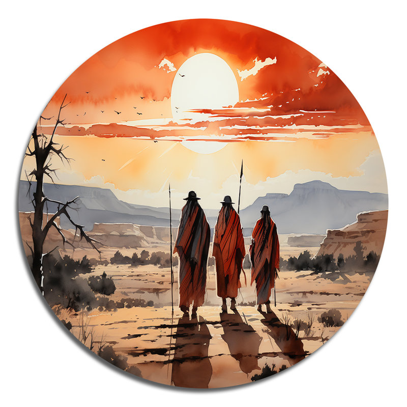 Art amérindien des gardiens des prairies, H 16 po x l 16 po