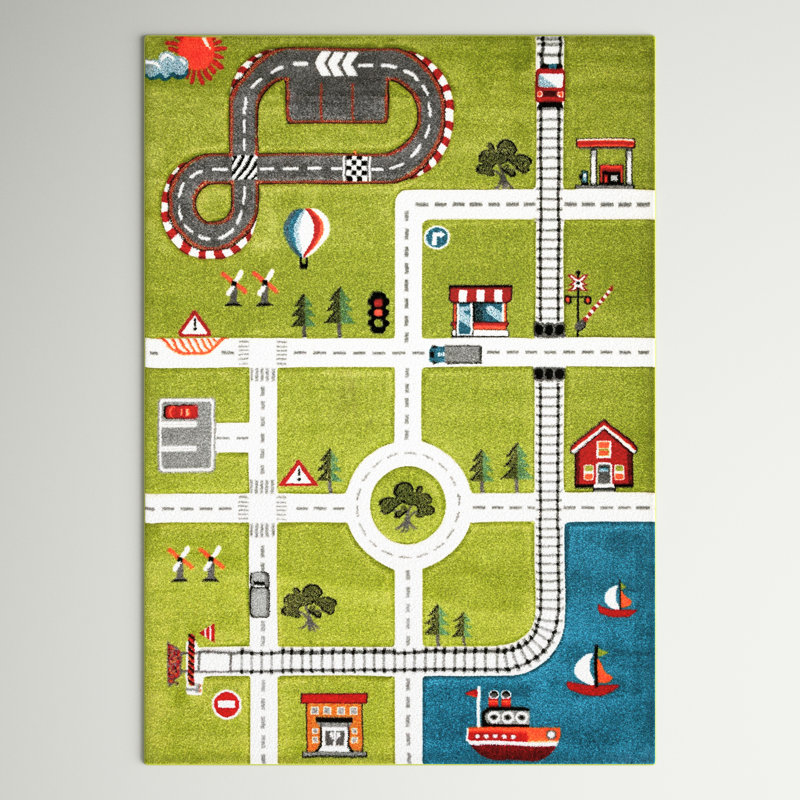 Tapis vert / ivoire Gaven, Rectangle 8 pi x 10 pi