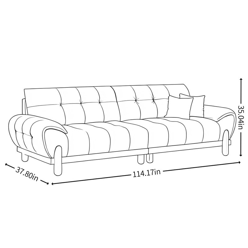 Modern Simple Light Luxury Black Sofa