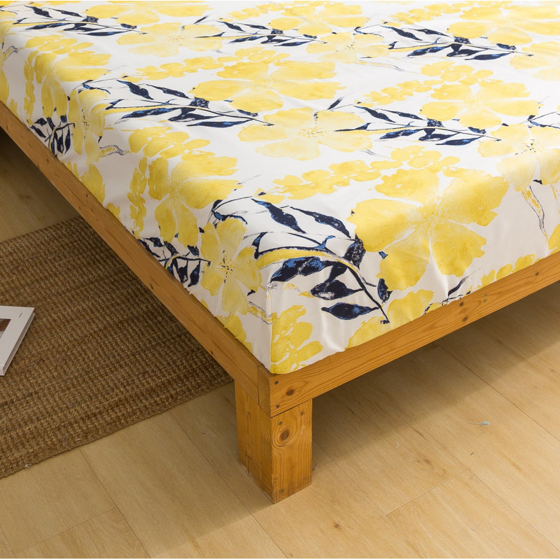 Sateen Floral Fitted Sheet, Cal King