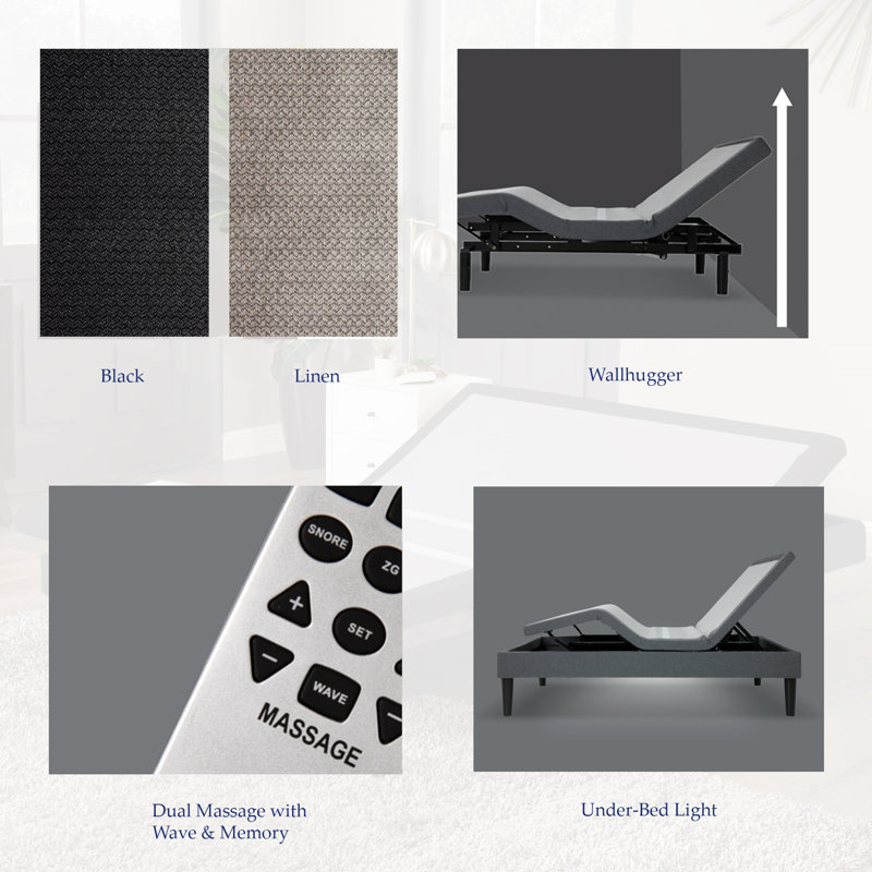 Massaging Zero Gravity Adjustable Bed with Wireless Remote, Twin XL