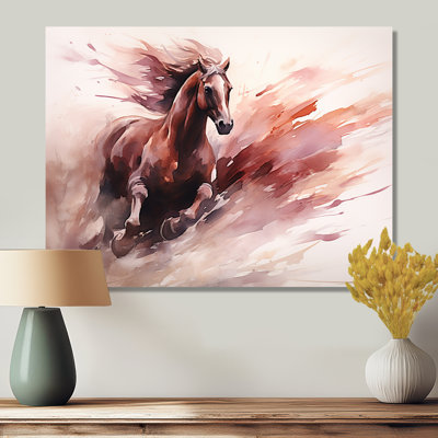 Grâce au cheval sauvage au galop - cheval, art mural