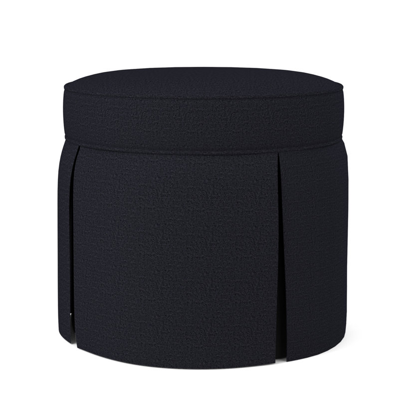 Bella Upholstered Ottoman, Venice Navy 100% Polyester