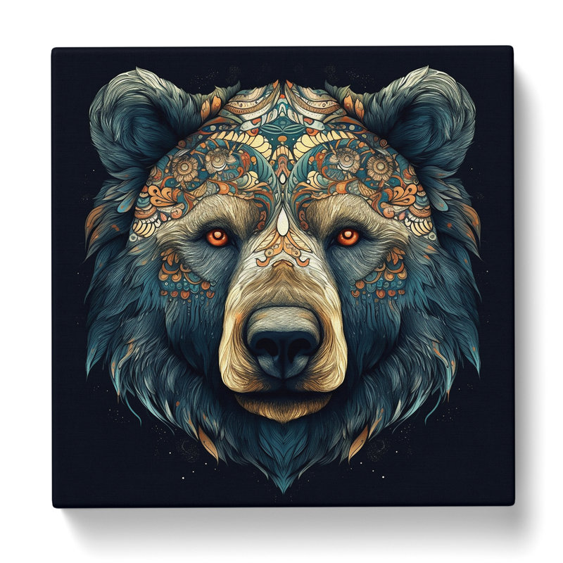 Bear Graphic Art No.2 - Wrapped Canvas, 35cm H x 35cm W x 3cm D