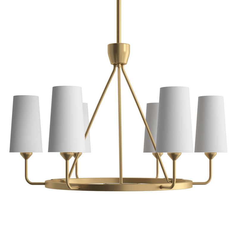 Ardea 6 - Light Dimmable Chandelier, Heritage Brass