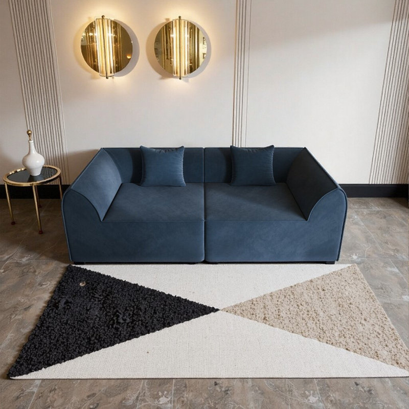 Canapé-lit extensible sans effort à 2 places en mousse à mémoire de forme - parfait pour les espaces compacts, Bleu
