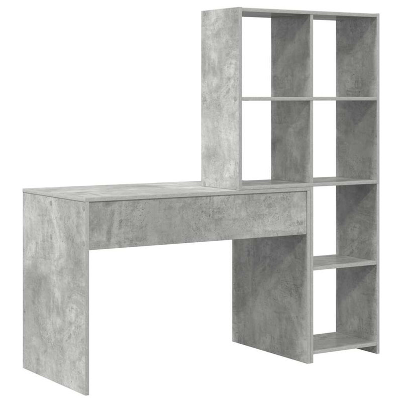 Desk 138.5 X 55 X 143 Cm Engineered Wood, Concrete Grey