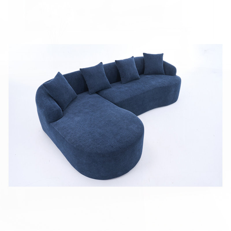 sofa with 4 pillows, Antique Blue Chenille