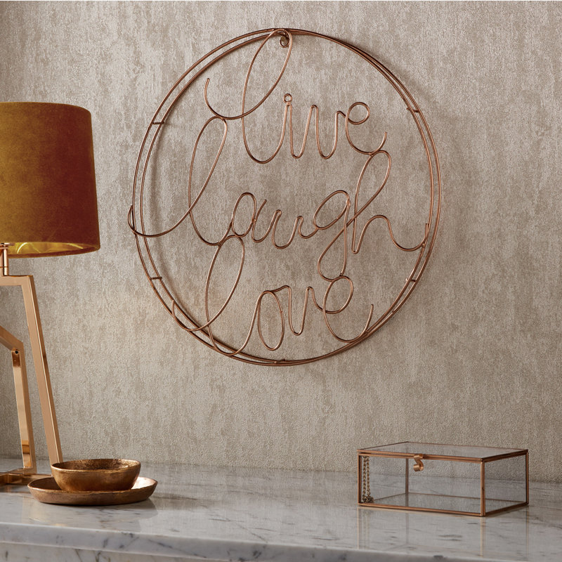 Art for the Home Live Laugh Love Gold Metal Wall Art