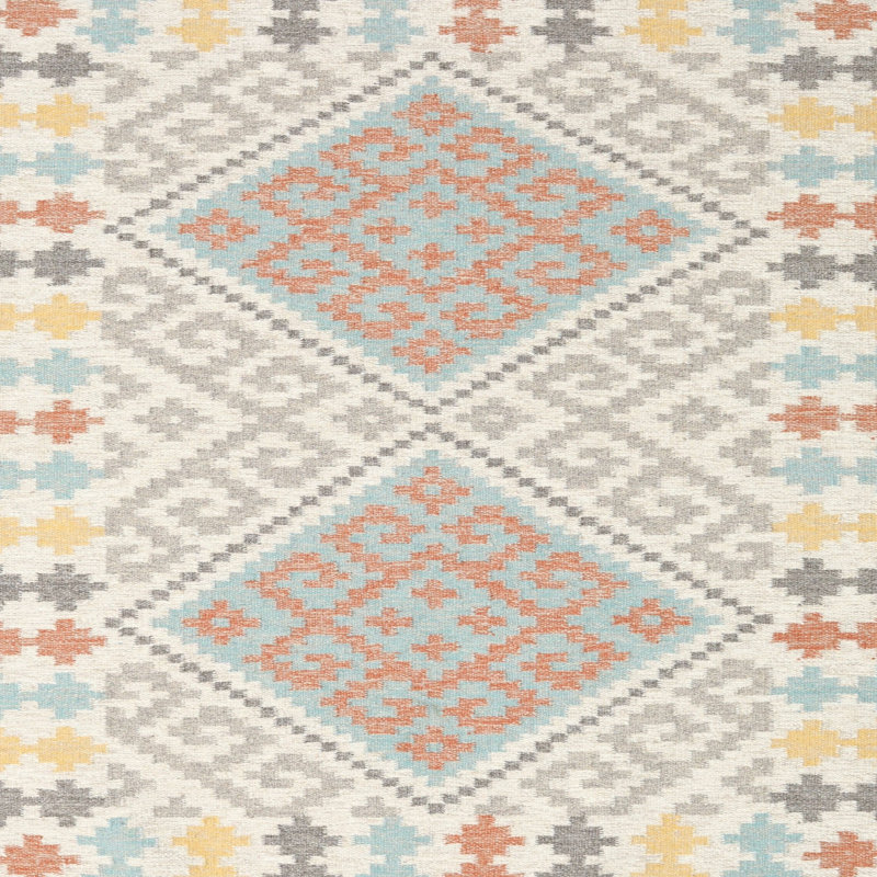 Tapis contemporaine jaune/brun/gris, Carré 3 pi