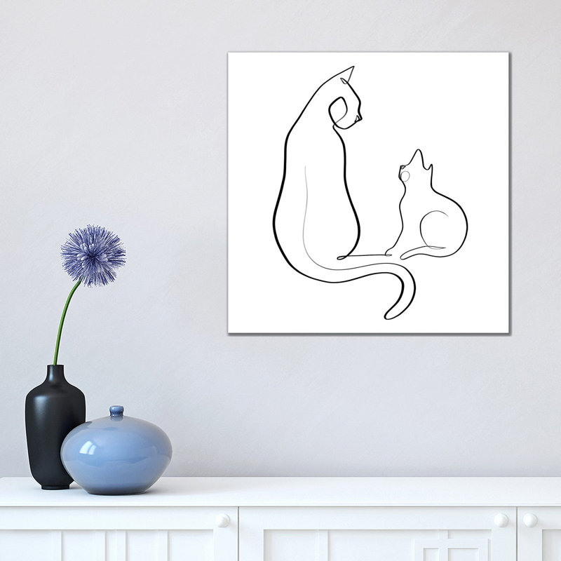 Cat And Kitten by Dane Khy - Wrapped Canvas Gallery-Wrapped Canvas Giclée, 66.04 cm H x 66.04 cm W x 1.91 cm D