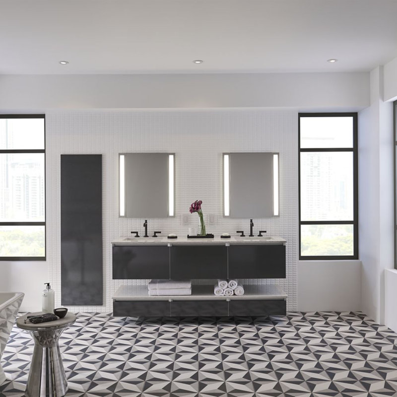 Inline 1-Light Gray Bath Bar