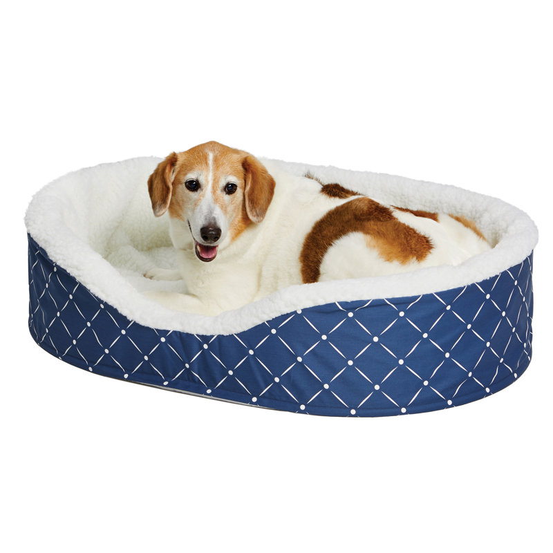 Lit de berceau orthopédique MidWest Homes for Animals Quiet Time Couture, Bleu, l 26,25 po x p 23 po x H 8,75 po