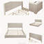 Structure de lit plateforme très grand en bois massif avec tête de lit, sans sommier tapissier, beige-1827507194-1827507197