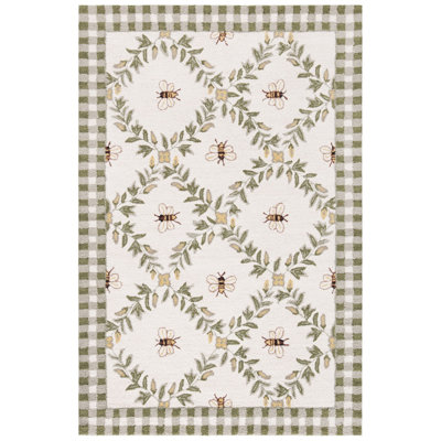 Elara Floral Handmade Wool Area Rug