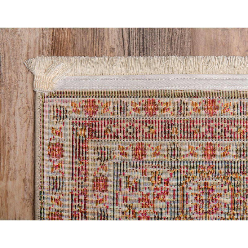 Folmar Oriental Area Rug, Runner 2' x 8', Green/Red 