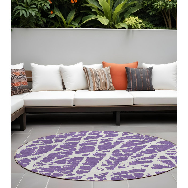 Tapis rond avec envers antidérapant HomeRoots