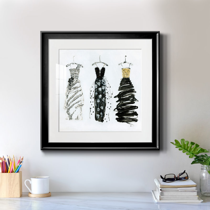 Bling Night out II - peinture encadrée, Noir, H 17,5 po x l 17,5 po x P 1,5 po