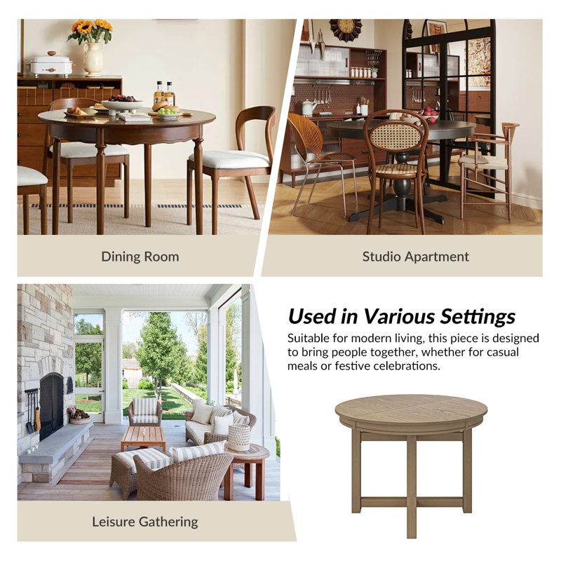 Kanalu Modern Solid Wood Extendable Dining Table