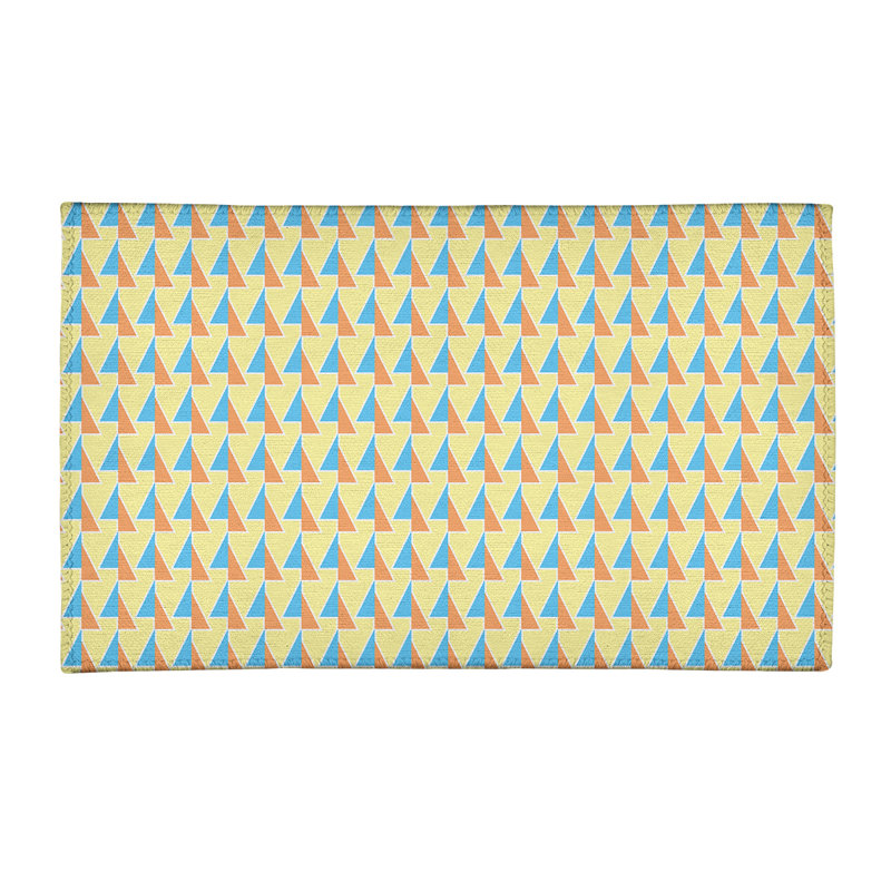 Tapis bleu ciel/orange light/ivoire shifted flèches, Rectangle 4 pi x 6 pi
