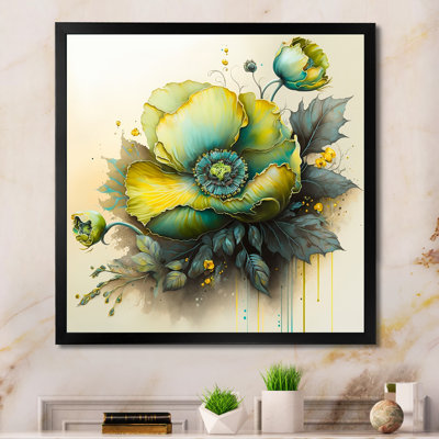 Green Blooming Flower II - peinture sur toile