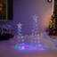 Ensemble de 2 arbres de Noël en forme de cône de Noël en spirale multicolores 3 pi et 4 pi