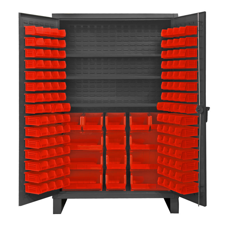 Single Storage Cabinet ( 78'' H x 48'' W x 24'' D), Red