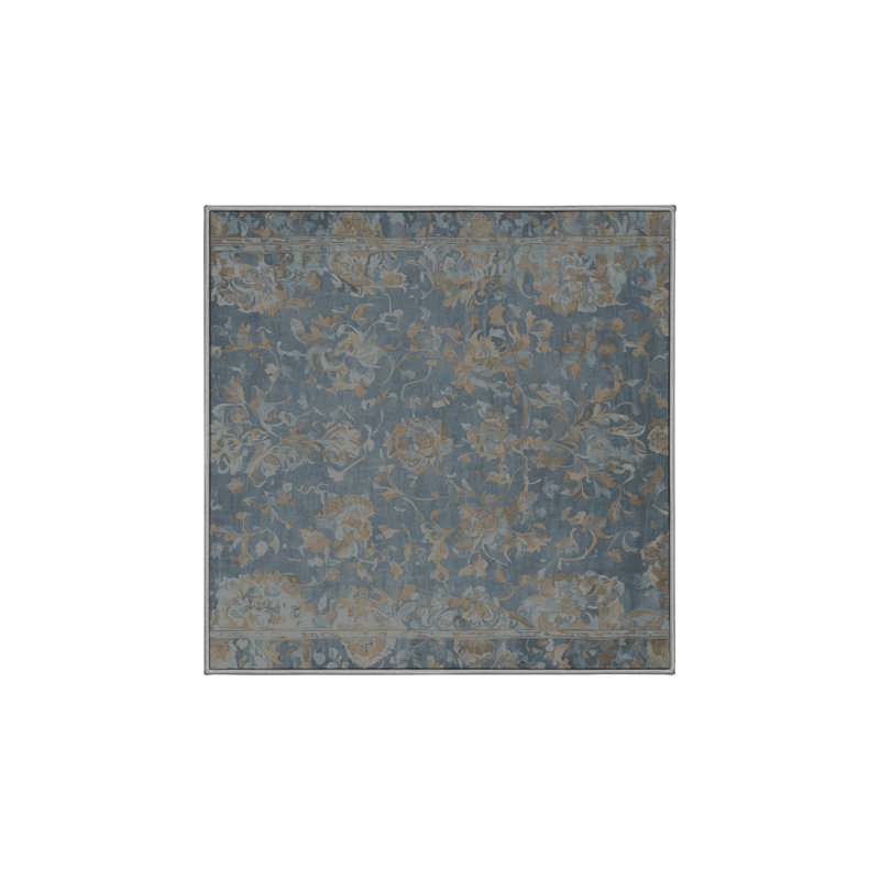 Tapis gris lavable à la machine, Carré 6 pi