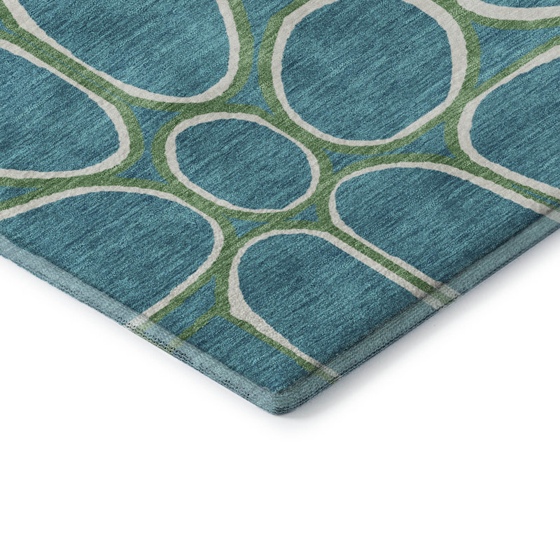 Premium Machine Washable Cossette AMF1041 Circles Rug, Rectangle 5' x 7'6"