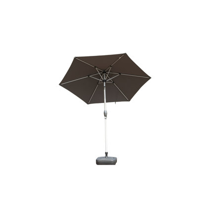 7.5Ft Patio Umbrella With Blocking And Waterproof Quality, Outdoor Table Easy Tilt Crank, 6 Robust Ribs For Garden, Deck, Backyard, Pool  Gray Protection Construction, Effortless
