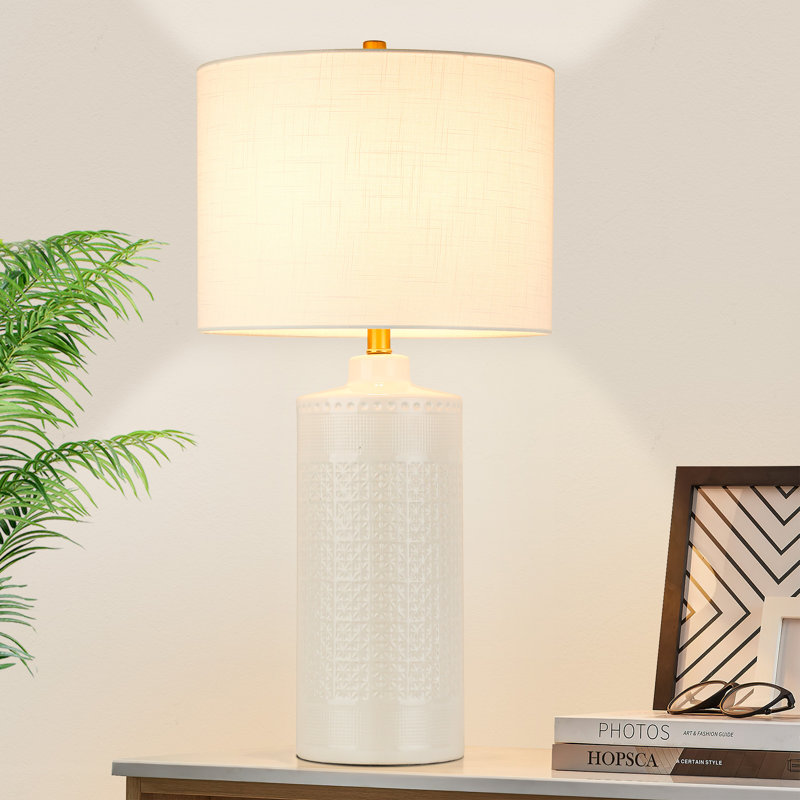 Lampe de table en céramique 30 po, Blanc