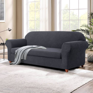 Boxed Seats Snug Fit Round Arm Loveseat Slipcover – Comfort Works