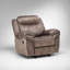 Fauteuil inclinable luxueux en velours chocolat à deux tons avec mouvement doux et siège capitonné confortable, parfait pour la détente